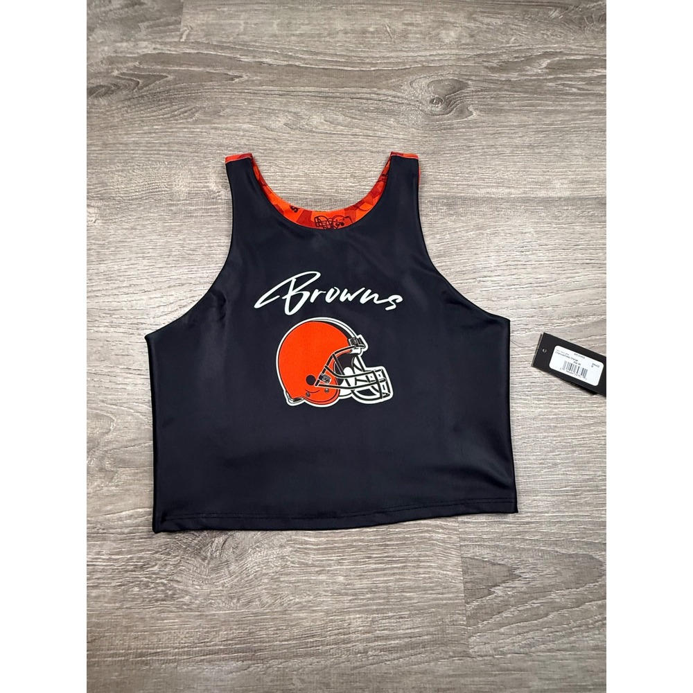 Certo Cleveland Browns Reversible Midi Tank Bra Charcoal Orange BR400 Medium NWT